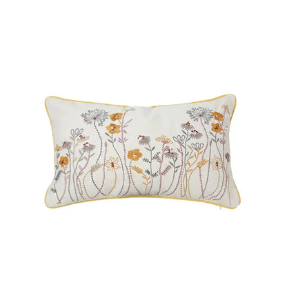 Dandelion floral yellow & gray pillow cover living room decor