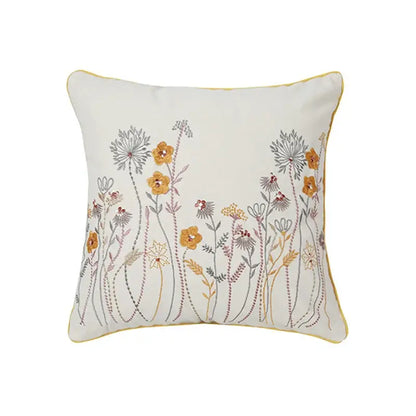 Dandelion floral yellow & gray pillow cover living room decor