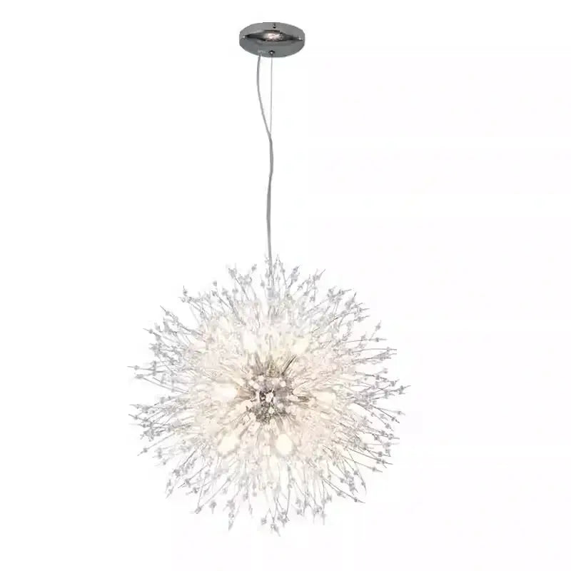 Dandelion gold & chrome chandelier dining room crystal pendant light