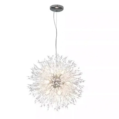 Dandelion gold & chrome chandelier dining room crystal pendant light