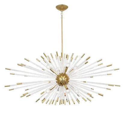 Dandelion golden ball starburst chandelier gold & white dining room