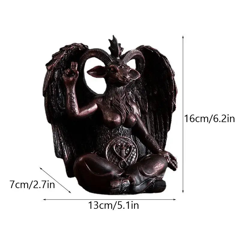 Dark bronze baphomet resin statue gothic living room decor