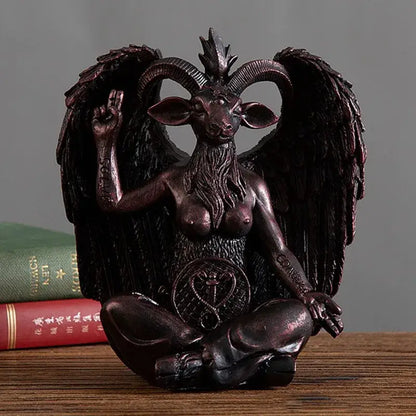Dark bronze baphomet resin statue gothic living room decor