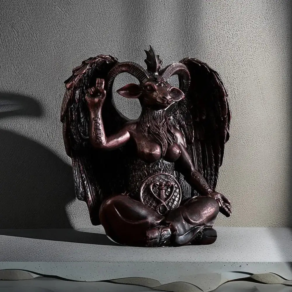 Dark bronze baphomet resin statue gothic living room decor