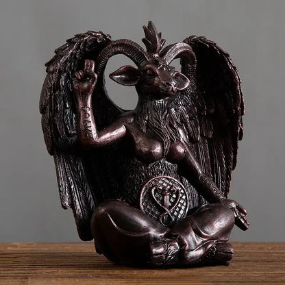 Dark bronze baphomet resin statue gothic living room decor