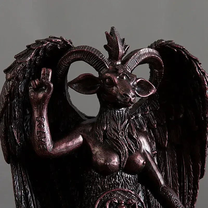 Dark bronze baphomet resin statue gothic living room decor
