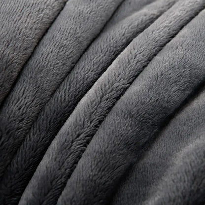 Dark gray & light gray cozy flannel blanket living room sofa cover