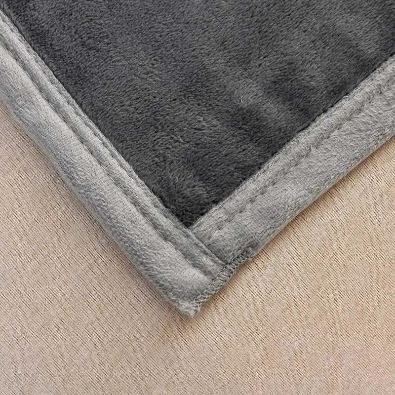 Dark gray & light gray cozy flannel blanket living room sofa cover