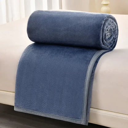 Dark gray & light gray cozy flannel blanket living room sofa cover