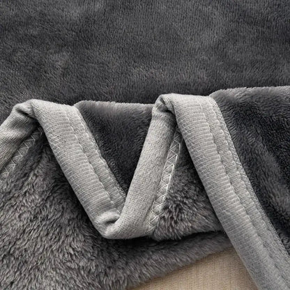 Dark gray & light gray cozy flannel blanket living room sofa cover