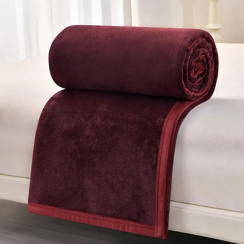 Dark gray & light gray cozy flannel blanket living room sofa cover