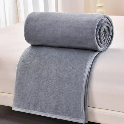 Dark gray & light gray cozy flannel blanket living room sofa cover
