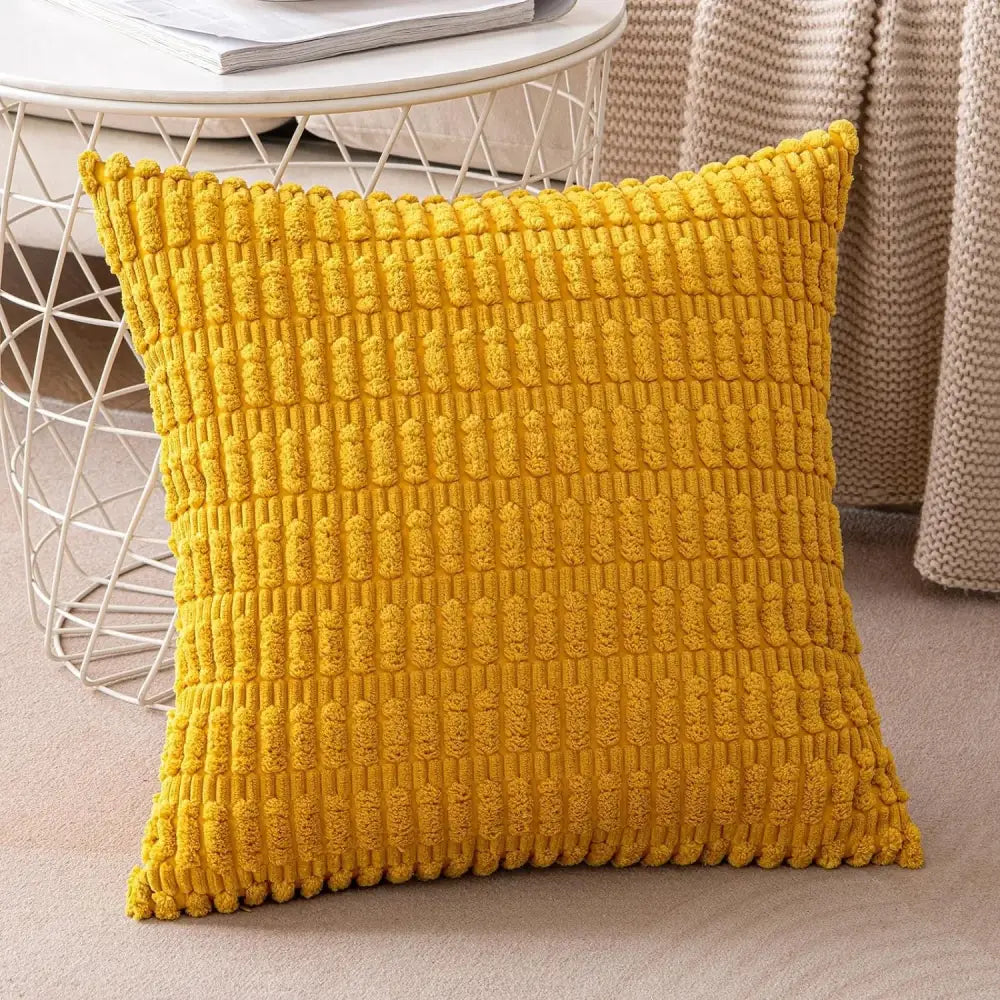 Dark gray ribbed corduroy pillow cover living room cushion case