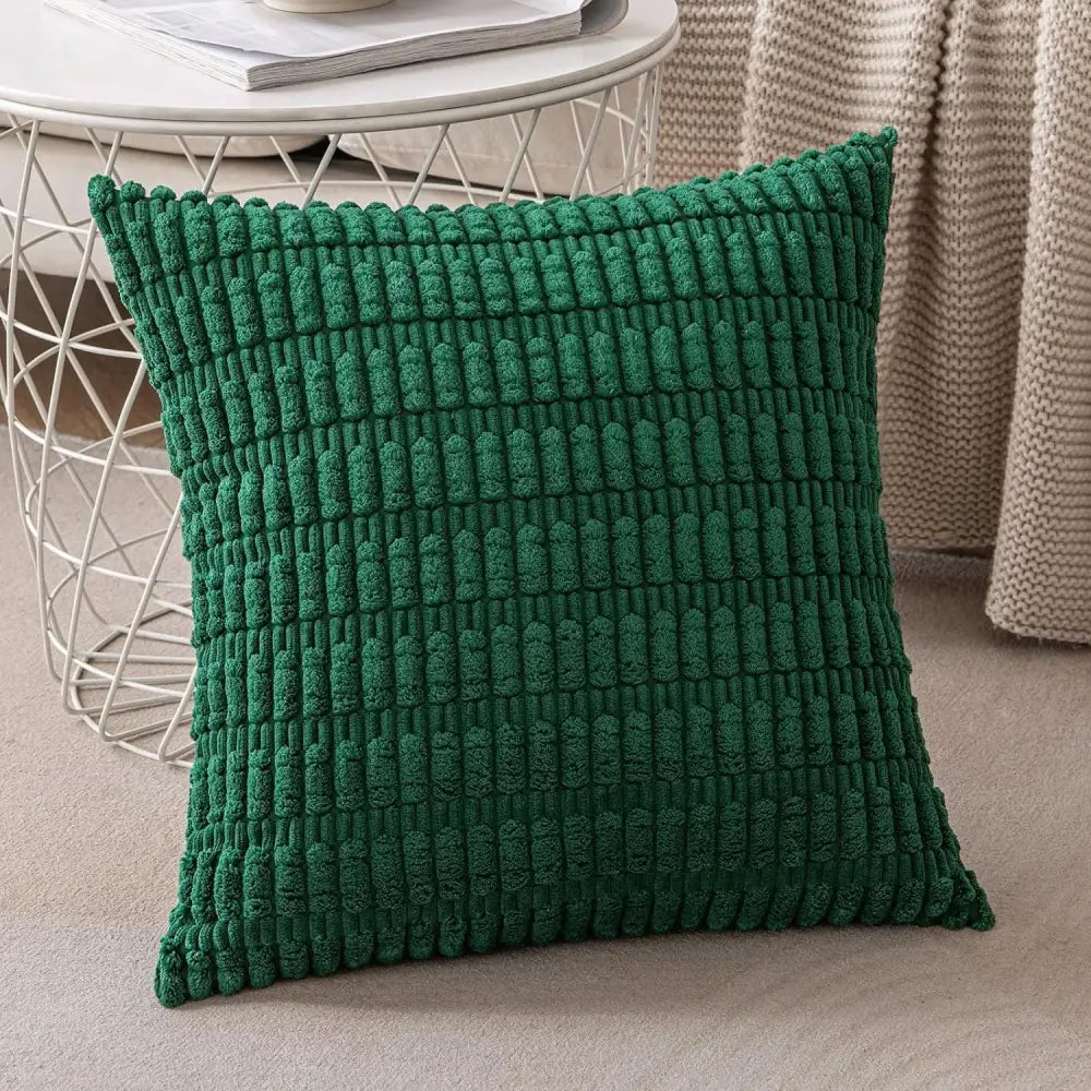 Dark gray ribbed corduroy pillow cover living room cushion case
