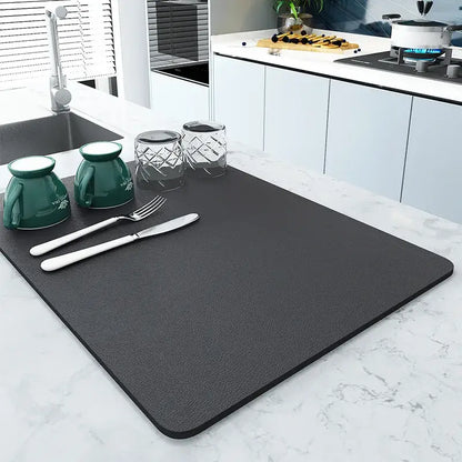Dark gray silicone coffee mat absorbent kitchen drying mat