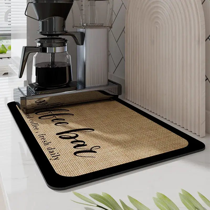Dark gray silicone coffee mat absorbent kitchen drying mat