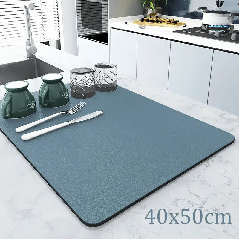Dark gray silicone coffee mat absorbent kitchen drying mat