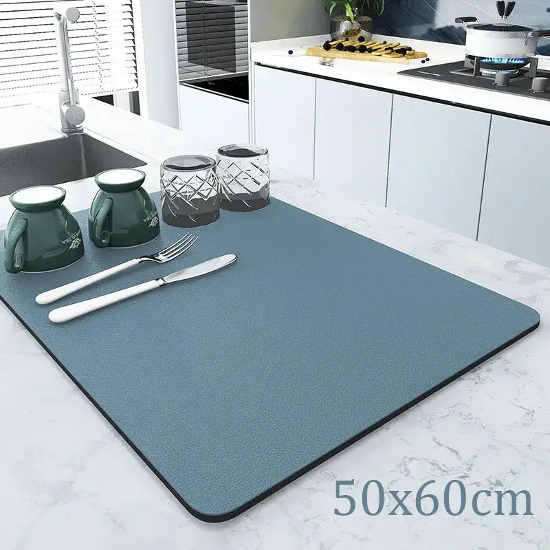 Dark gray silicone coffee mat absorbent kitchen drying mat