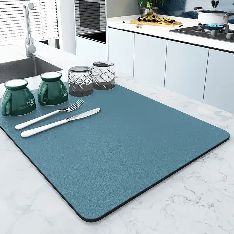 Dark gray silicone coffee mat absorbent kitchen drying mat
