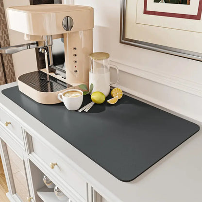 Dark gray silicone coffee mat absorbent kitchen drying mat