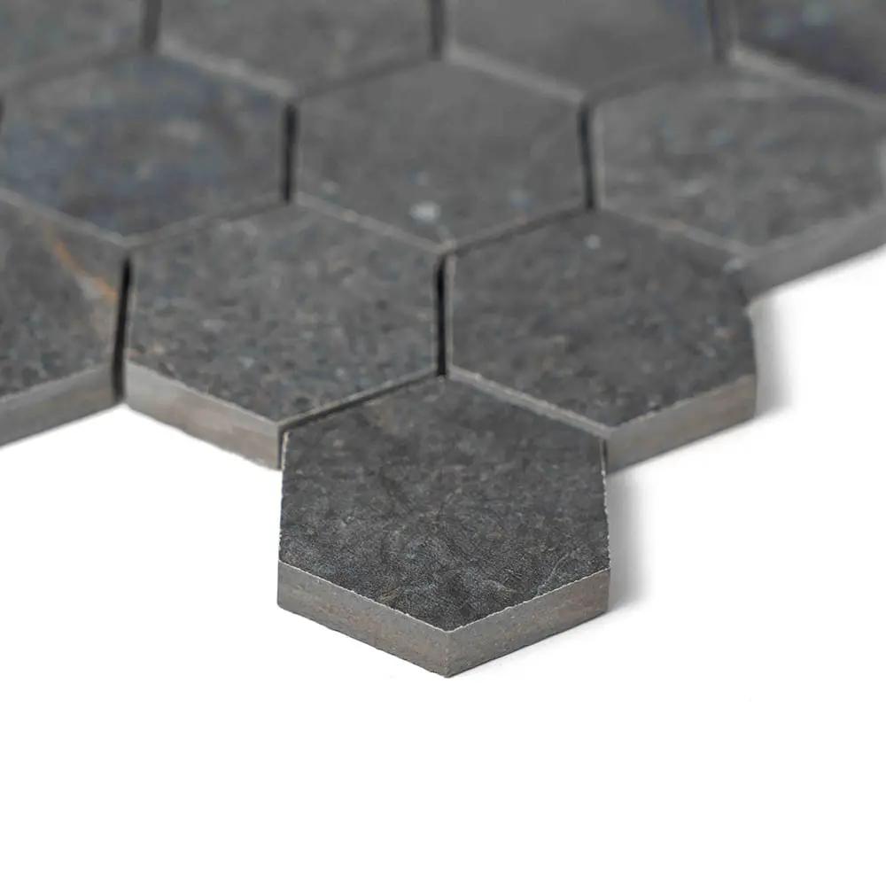 Dark Matte Hexagon 2 Porcelain Mosaics 12x12