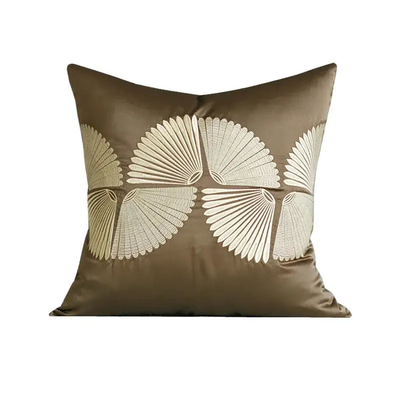 Dark orange geometric leather lumbar pillow cover bedroom decor