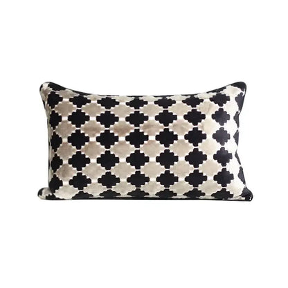 Dark orange geometric leather lumbar pillow cover bedroom decor