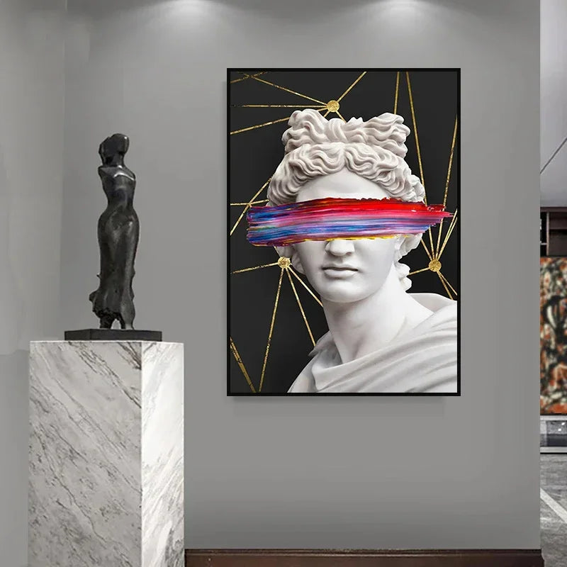 DecorBites™ David Graffiti Art Canvas Print for Room Decor