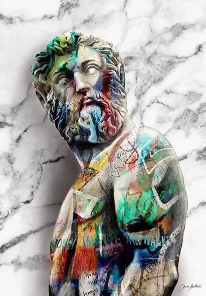 DecorBites™ David Graffiti Art Canvas Print for Room Decor