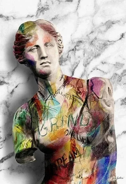 DecorBites™ David Graffiti Art Canvas Print for Room Decor