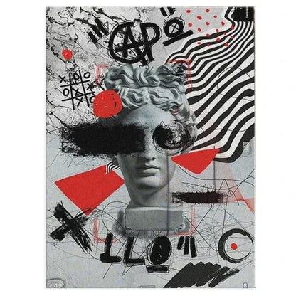 DecorBites™ David Graffiti Art Canvas Print for Room Decor