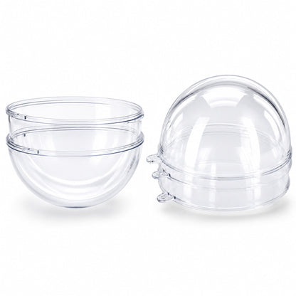3.15-Inch Clear Plastic Fillable Christmas Ball Ornaments for DIY Projects: Set of 3