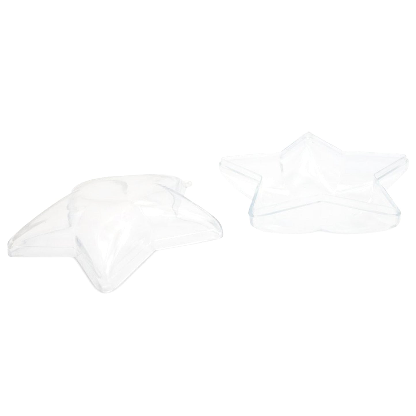Set of 3 Openable Fillable Clear Plastic Star Christmas Ornaments DIY Craft 3.5 Inches