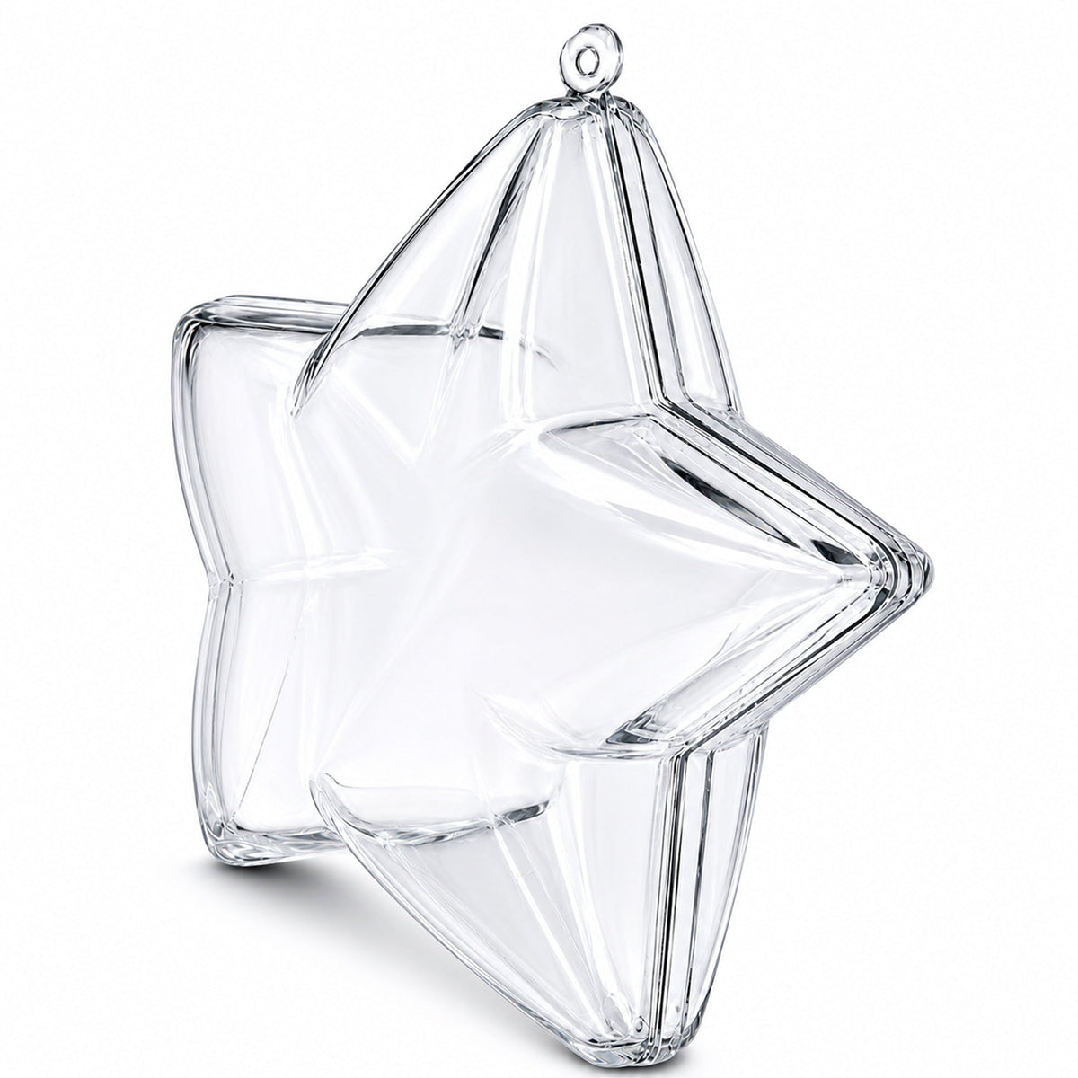 Set of 3 Openable Fillable Clear Plastic Star Christmas Ornaments DIY Craft 3.5 Inches