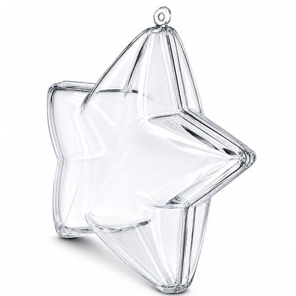 Set of 3 Openable Fillable Clear Plastic Star Christmas Ornaments DIY Craft 3.5 Inches