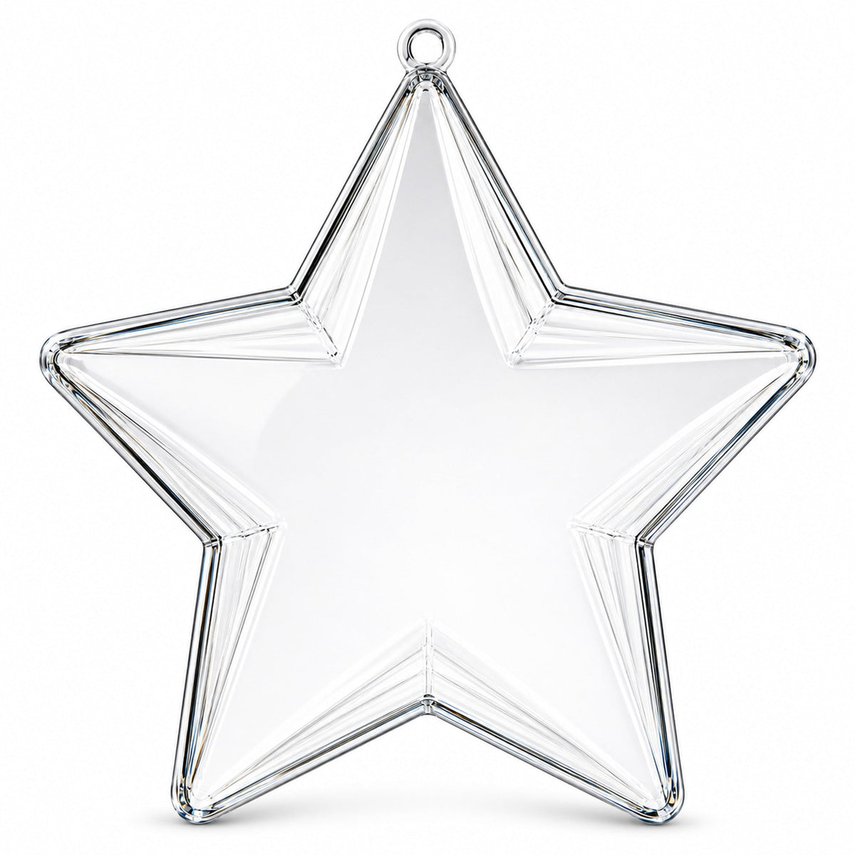 Set of 3 Openable Fillable Clear Plastic Star Christmas Ornaments DIY Craft 3.5 Inches