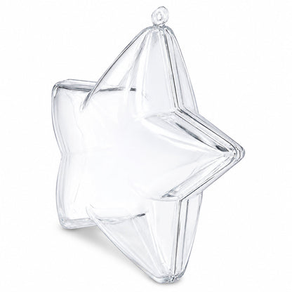 Set of 3 Clear Plastic Star Ornaments 3.25 Inches (83 mm)