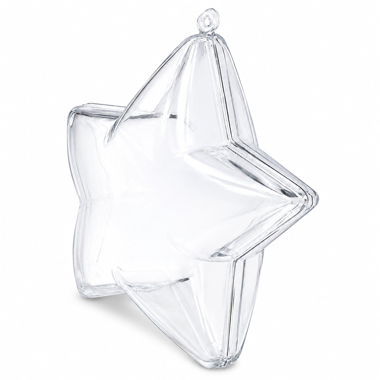 Set of 3 Openable Fillable Clear Plastic Star Christmas Ornaments DIY Craft 3.5 Inches