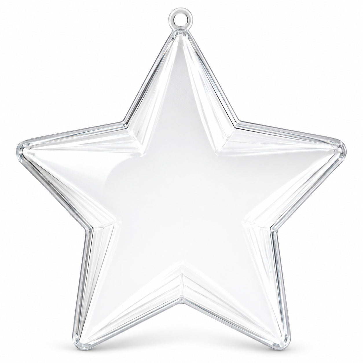 Set of 3 Clear Plastic Star Ornaments 3.25 Inches (83 mm)