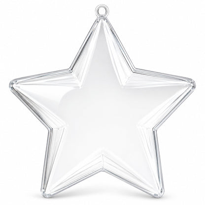 Set of 3 Clear Plastic Star Ornaments 3.25 Inches (83 mm)