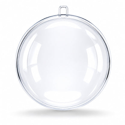 Set of 3 Openable Fillable Clear Plastic Ball Christmas Ornaments DIY Craft 4 Inches
