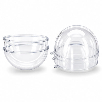 Set of 3 Openable Fillable Clear Plastic Ball Christmas Ornaments DIY Craft 4 Inches