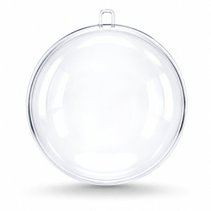 Set of 3 Openable Fillable Clear Plastic Ball Christmas Ornaments DIY Craft 4 Inches