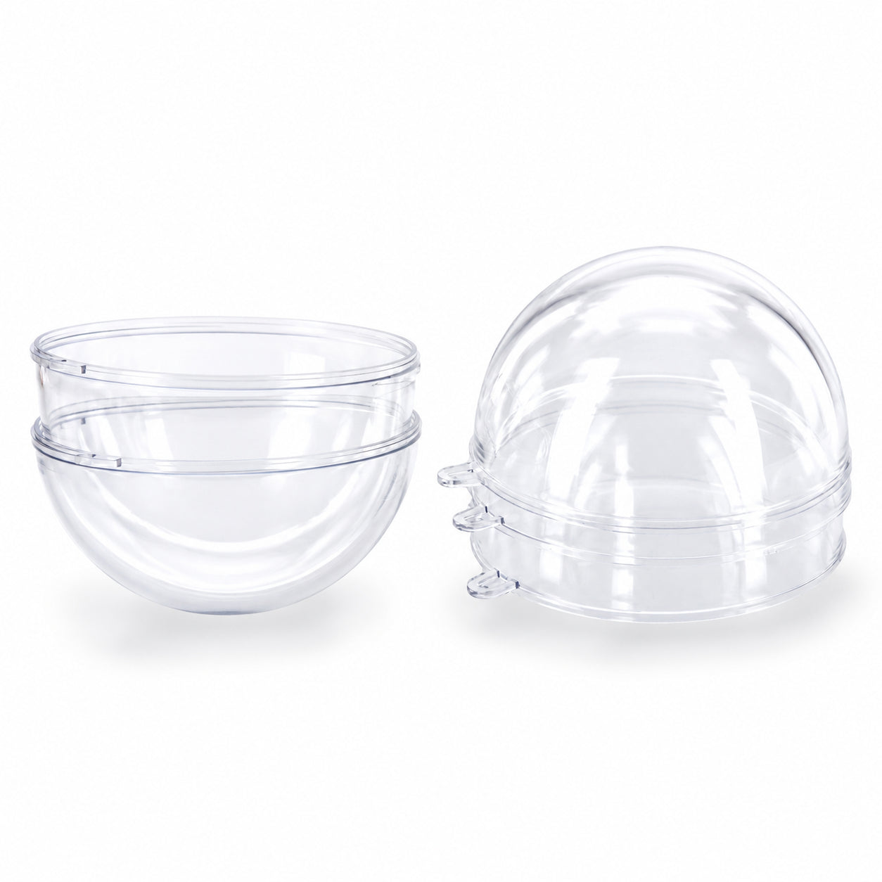 2.36-Inch Clear Plastic Fillable Christmas Ball Ornaments for DIY Crafts: Set of 3