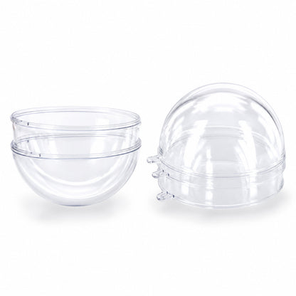 2.36-Inch Clear Plastic Fillable Christmas Ball Ornaments for DIY Crafts: Set of 3