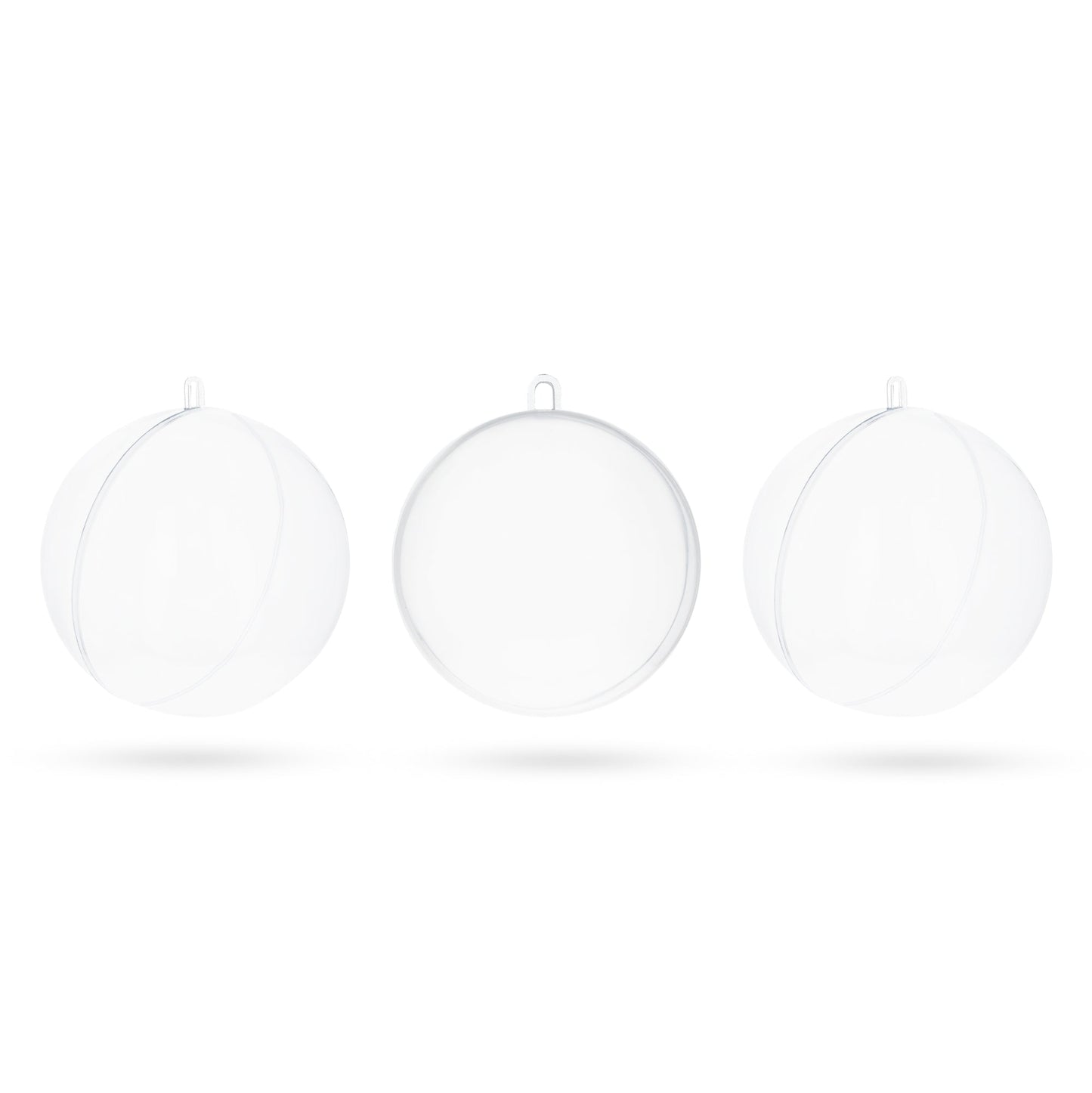 2.36-Inch Clear Plastic Fillable Christmas Ball Ornaments for DIY Crafts: Set of 3