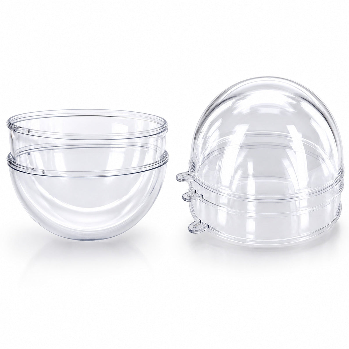 2.36-Inch Clear Plastic Fillable Christmas Ball Ornaments for DIY Crafts: Set of 3
