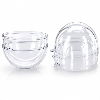 2.36-Inch Clear Plastic Fillable Christmas Ball Ornaments for DIY Crafts: Set of 3