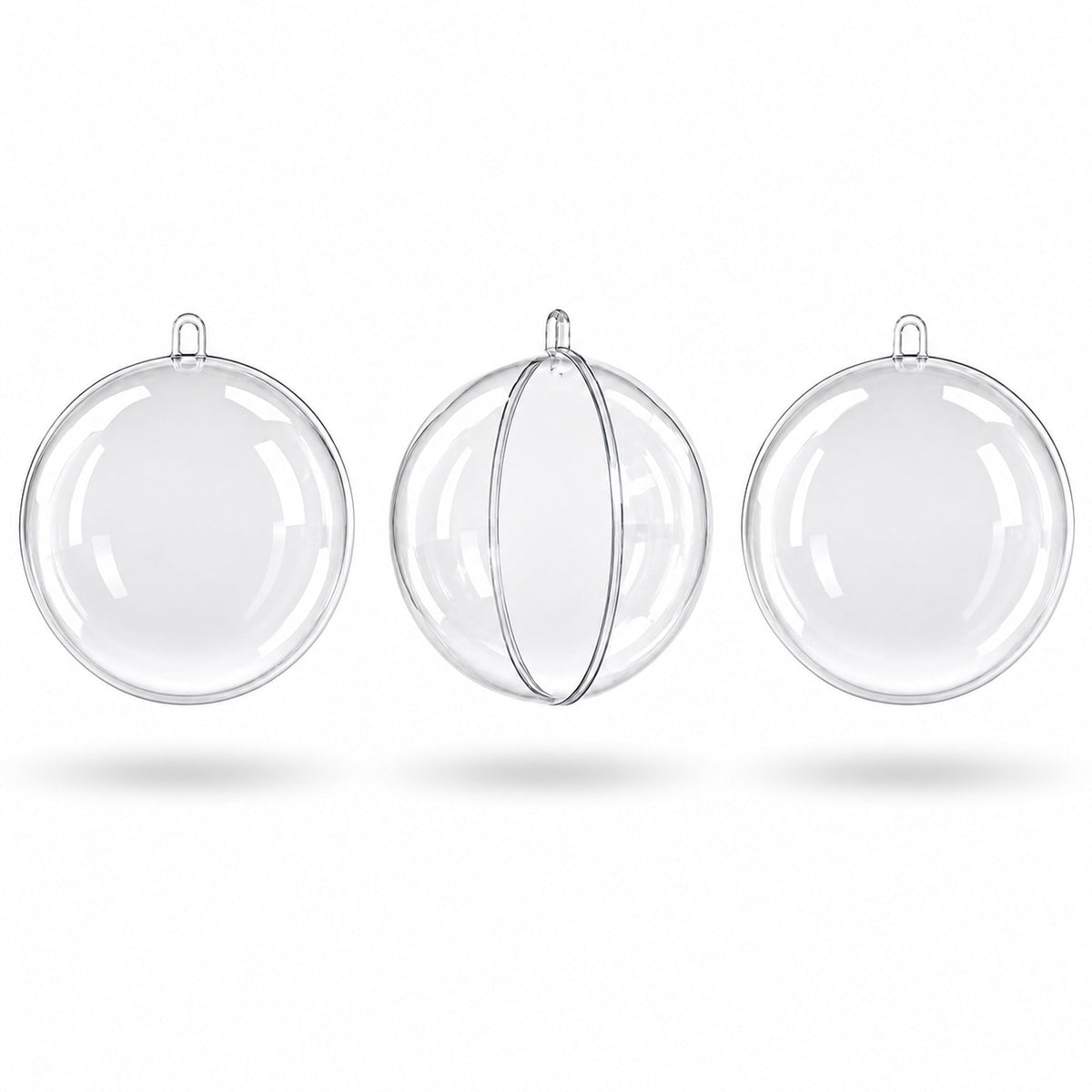 2.36-Inch Clear Plastic Fillable Christmas Ball Ornaments for DIY Crafts: Set of 3