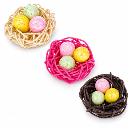 Set of 12 Glittered Foam Easter Ornaments in the Basket